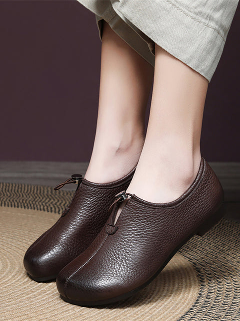 Women Spring Casual Genuine Leather Low Heel Shoes