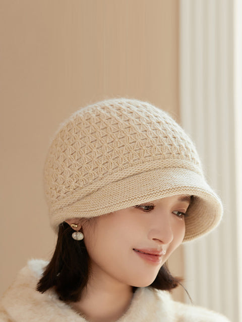 Women Casual Pure Color Knit Hat