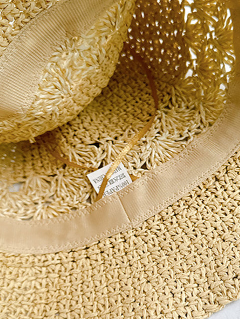 Women Summer Artsy Straw Sunproof Fishman Hat