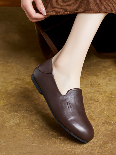 Women Casual Soft Genuine Leather Low Heel Shoes