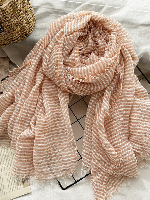 Women Spring Artsy Stripe Shawl Scarf