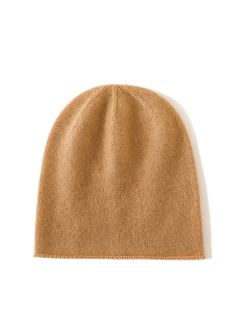 Women Casual Solid Warm Hemming Knit Hat