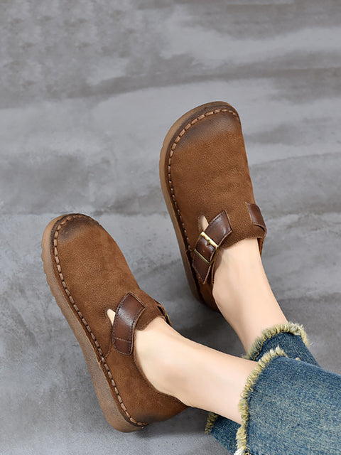 Women Spring Genuine Leather Flat Shoes