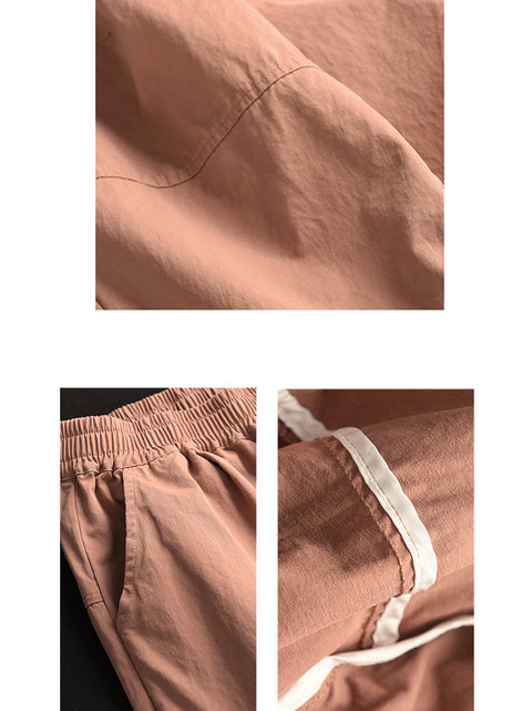 Women Spring Casual Pure Color 100%Cotton Harem Pants