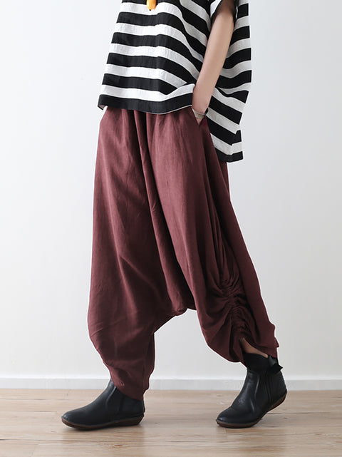 Women Spring Casual Solid Ankle Length Pants