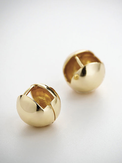 Retro Simple Plated Ball Ear Studs